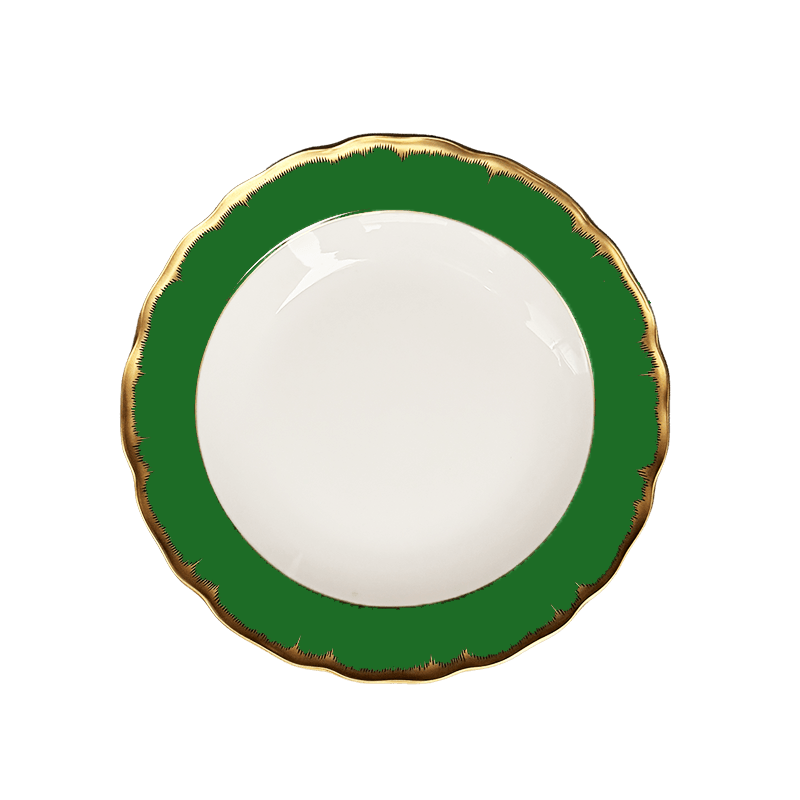 Chelsea Feather Ivy Green Dessert Plate