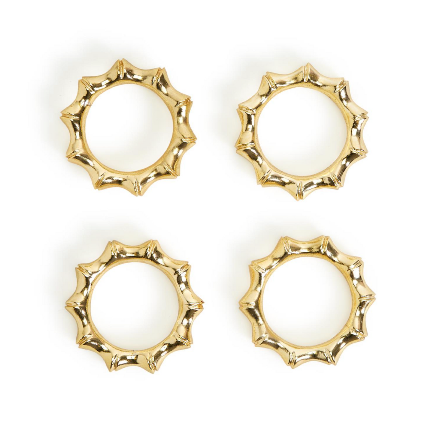Gold Bamboo Napkin Rings s/4