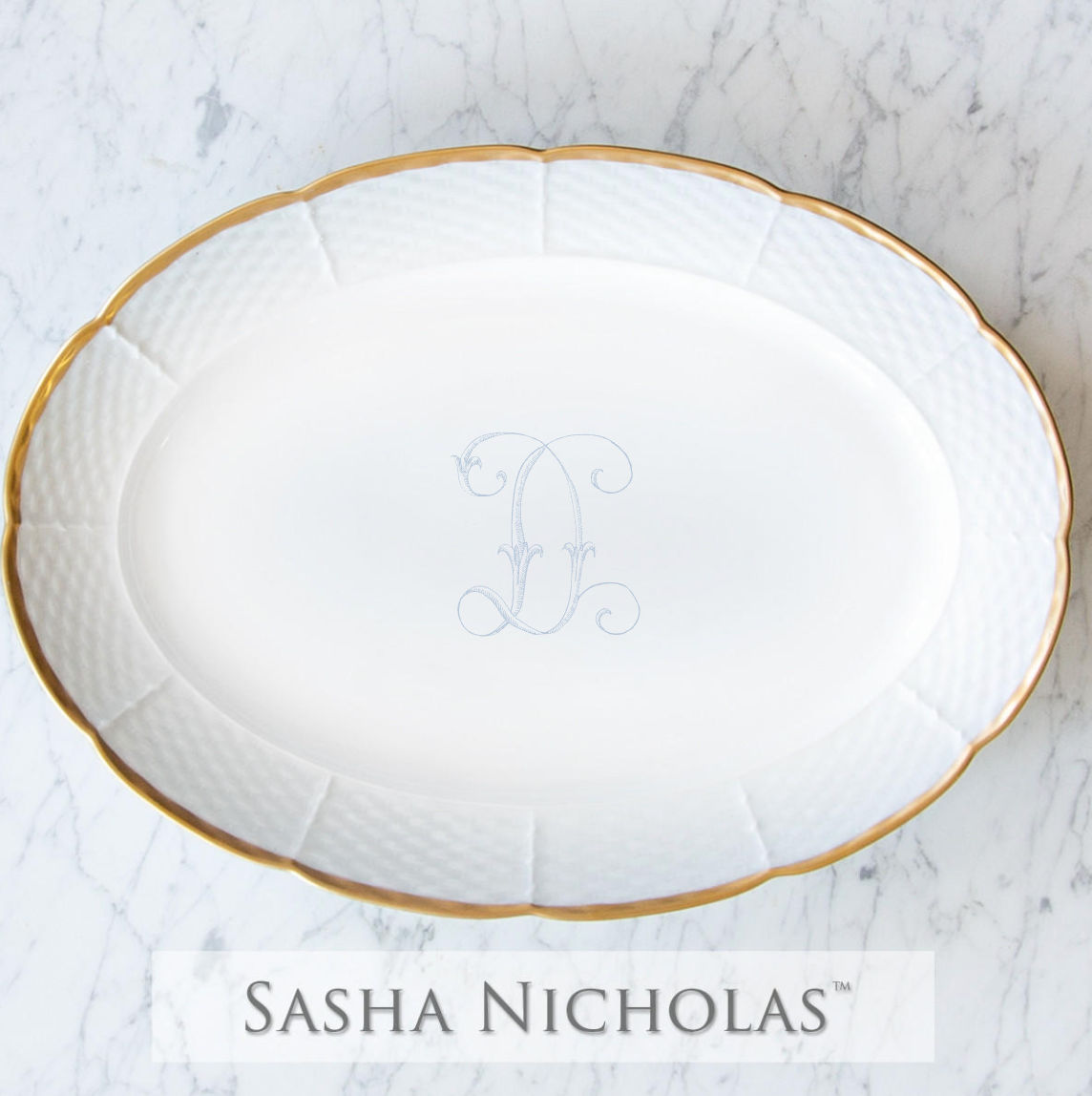Monogrammed Platter for Parker/Davis Registry