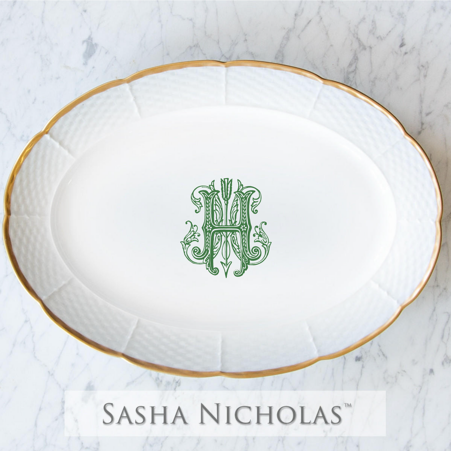 Monogrammed Platter for Riner/Haralson Registry