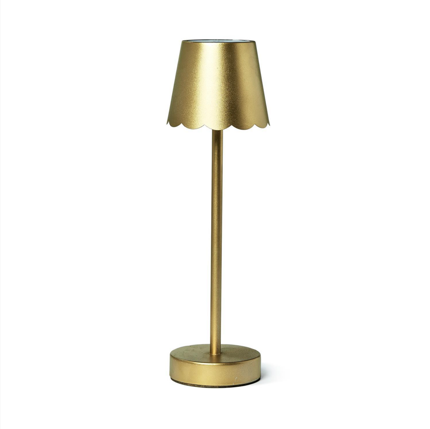 LED Cordless Table Lamp with Scalloped Shade
