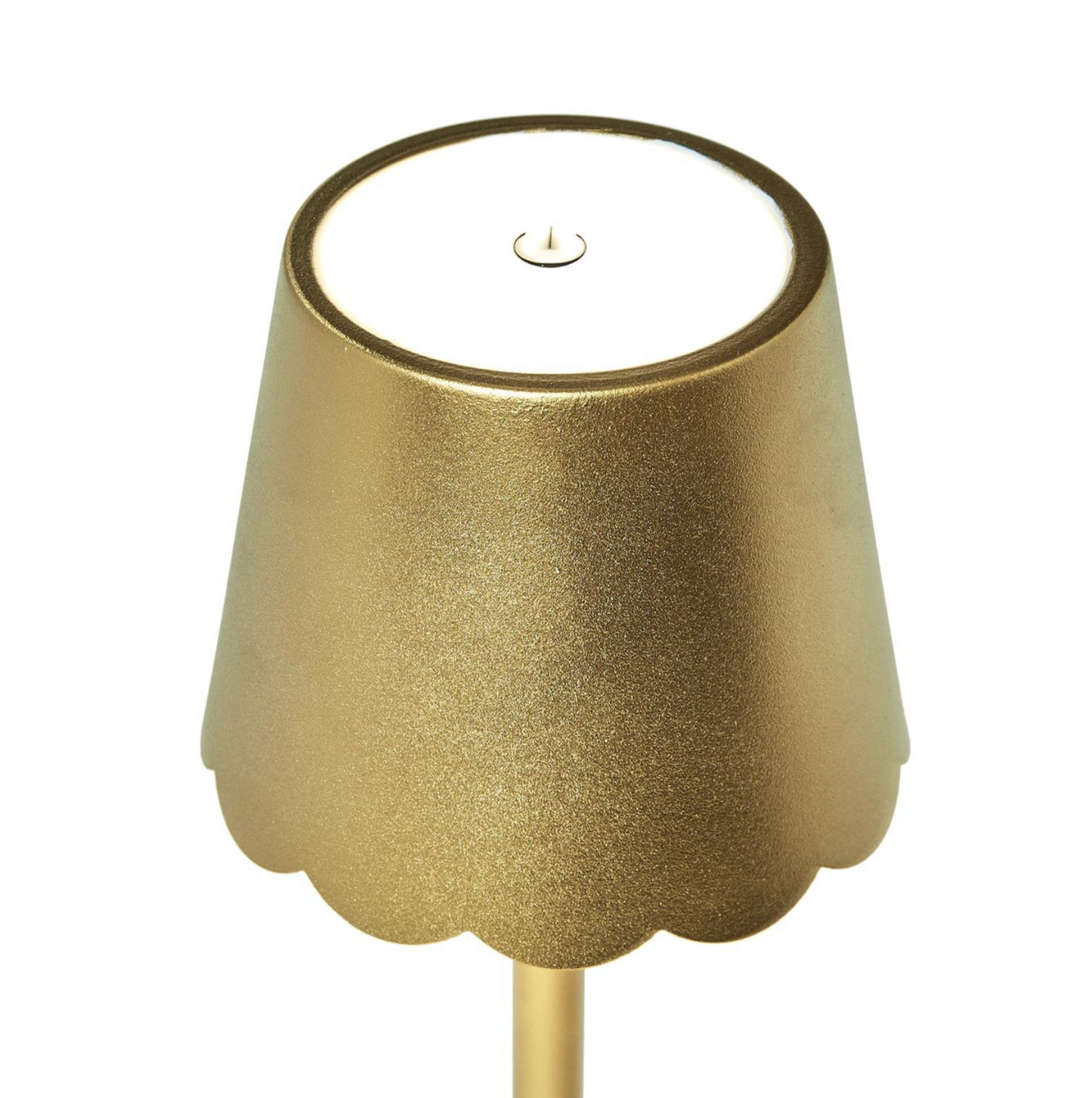 LED Cordless Table Lamp with Scalloped Shade