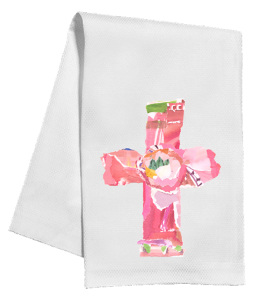 Pink Cross Hand Towel