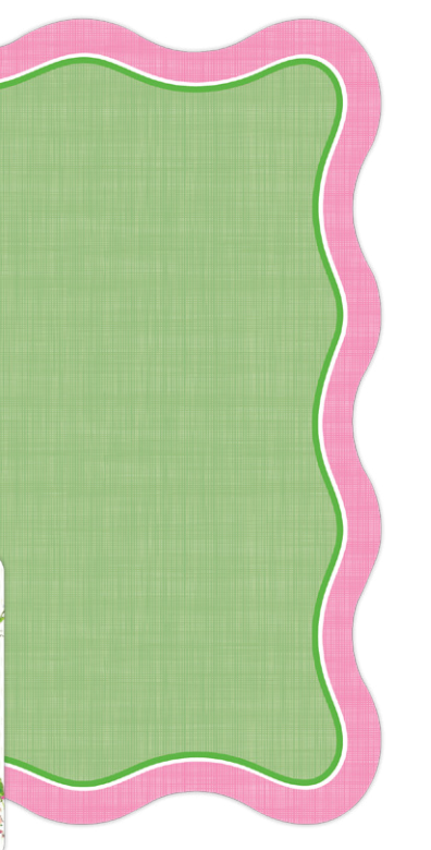 Green Linen w/ Pink Border Placemats