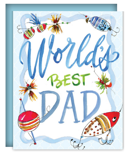 World's Best Dad Fishing Lures Card