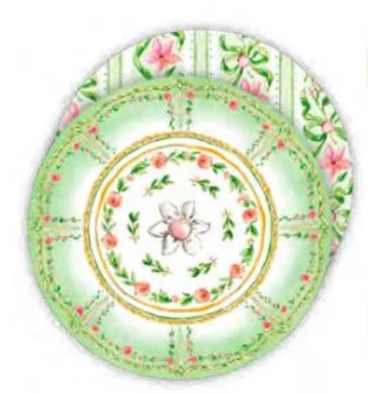 Green Garden Party Plate Paper Coasters