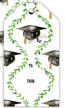 Grad Caps w. Vine Gift Tags