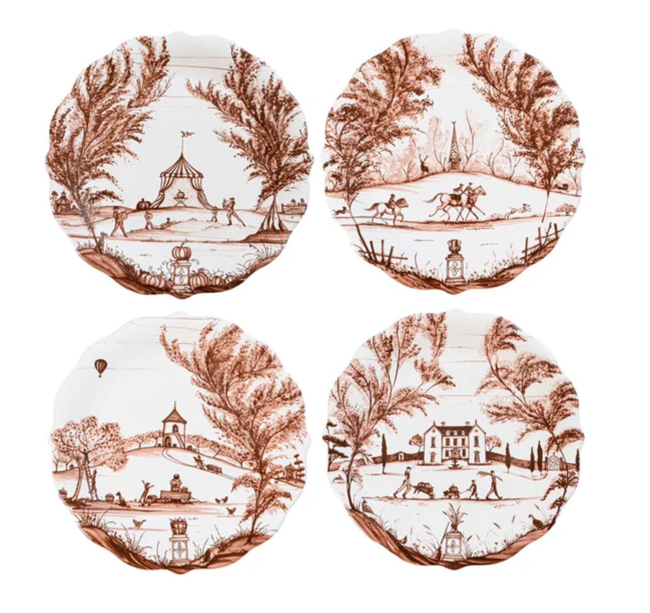 Country Estate Harvest Party Plate Assorted Set/4