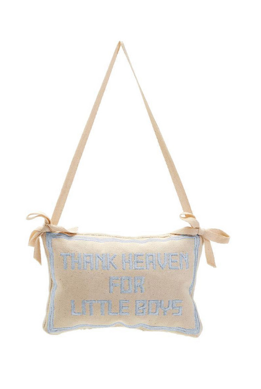 Thank Heaven Embroidered Pillow Door Hanger