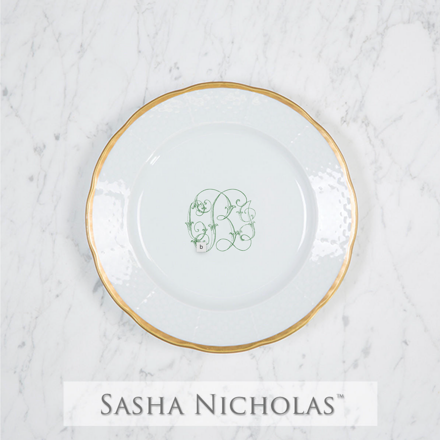 Monogrammed Salad Plate for Thigpen/Beecher Registry
