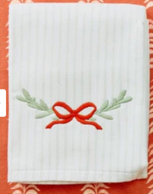 Striped Bow Garland Kitchen Towel