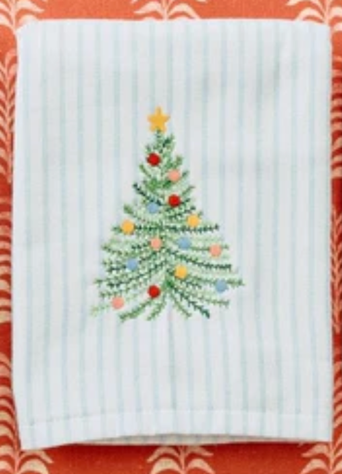 Striped Christmas Tree Kitchen Towel