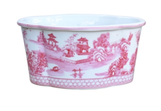 Large Pink Canton Cachepot
