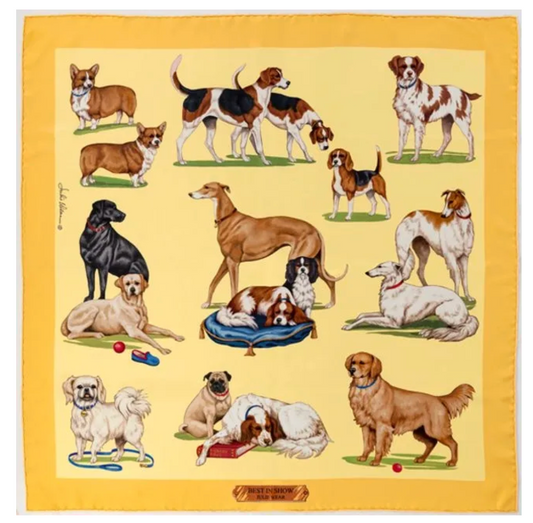 Best in Show Yellow Silk Scarf