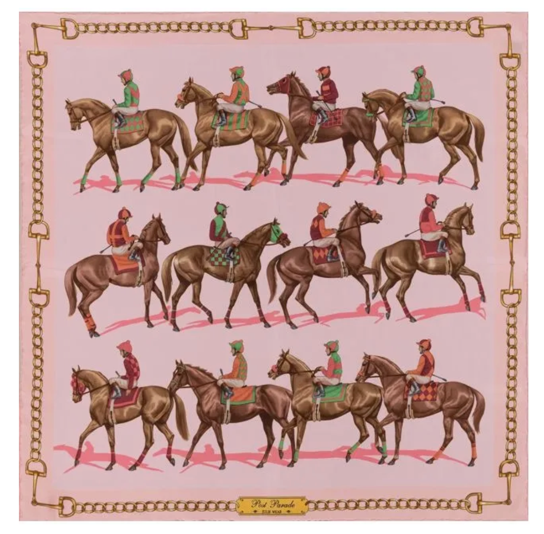 Post Parade Pink Silk Scarf