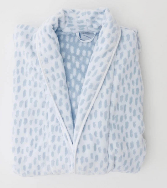 Blue Millie Plush Long Patterned Robe