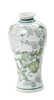 Hand-Painted Green and White Chinoiserie Vase
