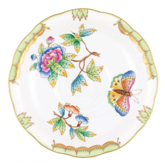 Queen Victoria Multicolor Tea Saucer