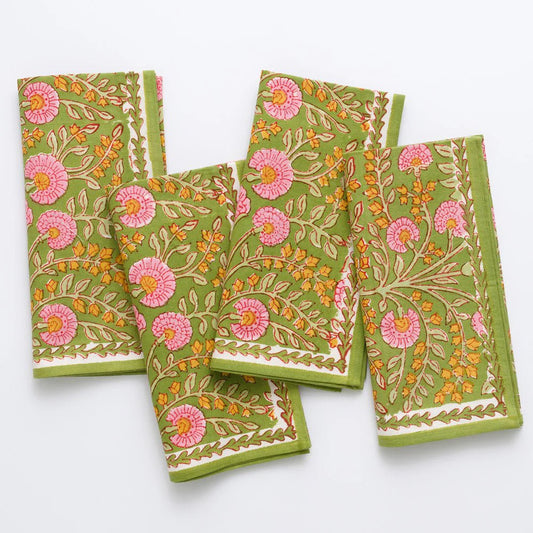 Cactus Flower Fern and Flamingo Napkin