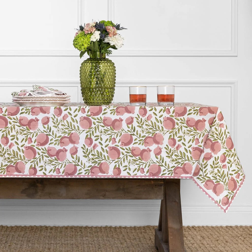 Vine Moss & Mauve Round Tablecloth-108"