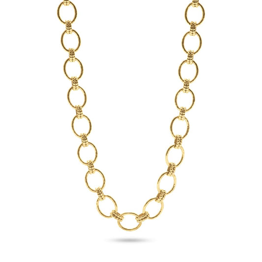 Hammered Gold Cleopatra Link Necklace