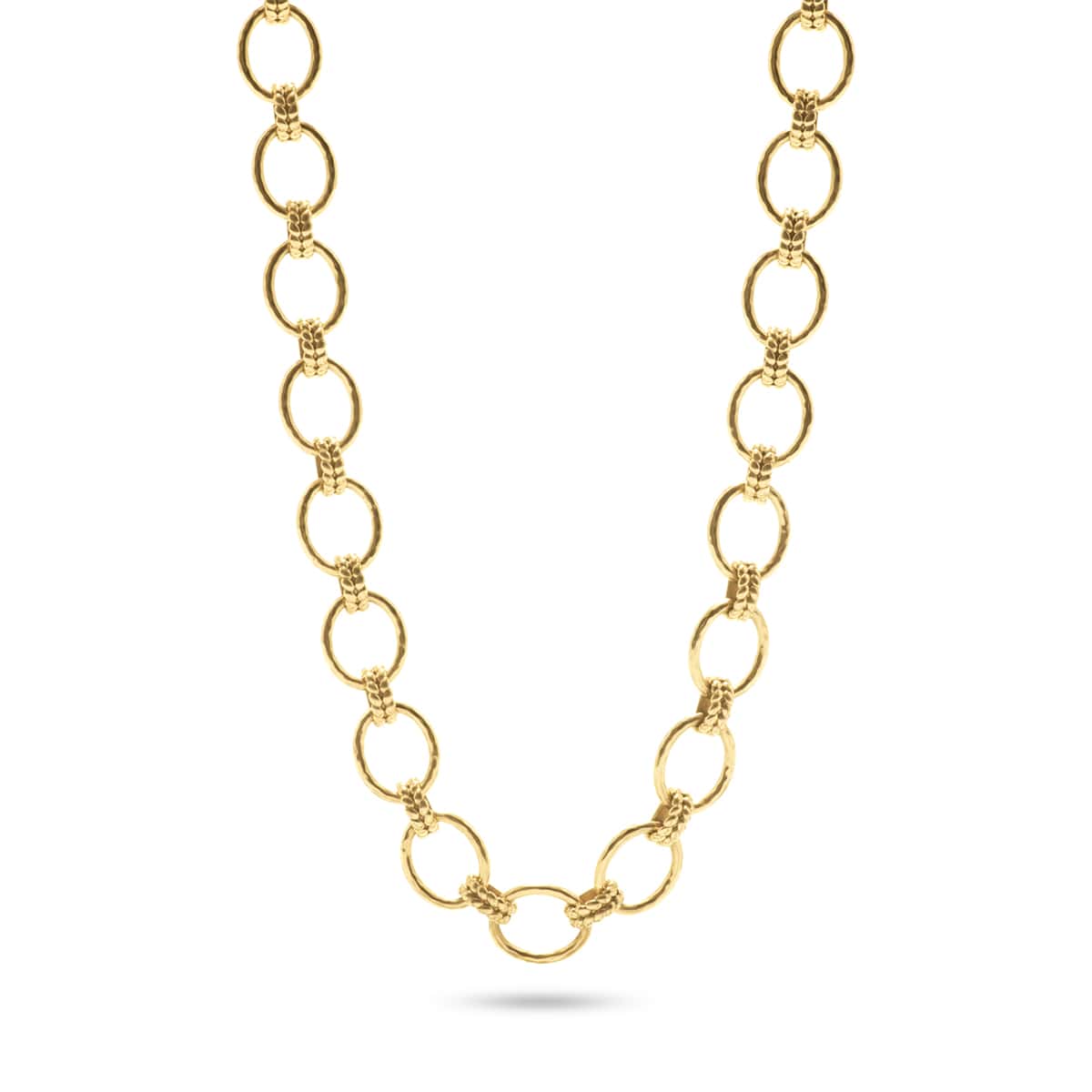 Hammered Gold Cleopatra Link Necklace