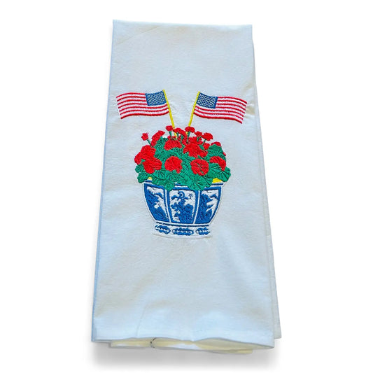 Patriotic Embroidered Tea Towel