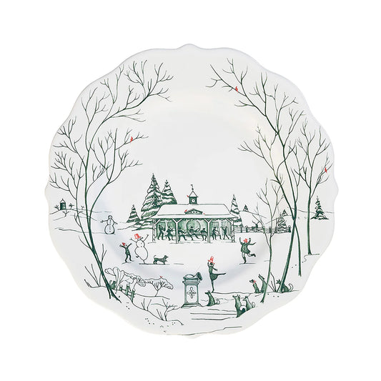 Country Estate Winter Frolic Dessert/Salad Plate - Evergreen