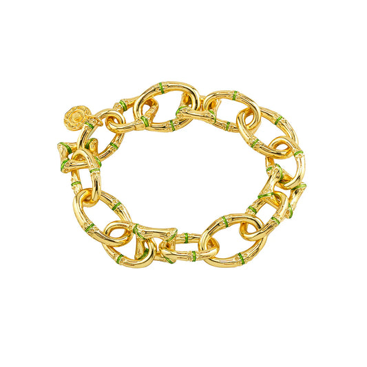 Bangkok Bamboo Green Link Bracelet