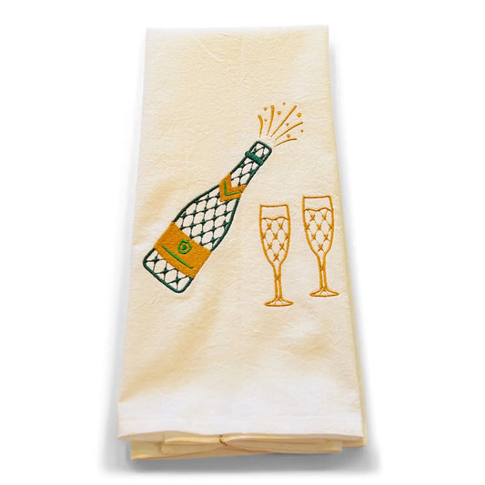 Champagne Bottle Tea Towel