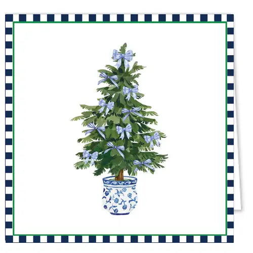 Blue Bows Christmas Tree Enclosure Cards