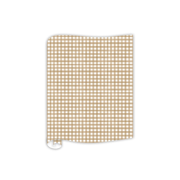 Brown Gingham Pattern Table Runner