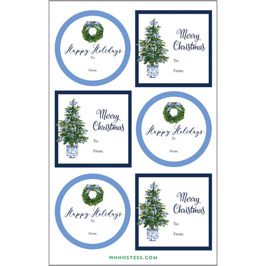 Blue Christmas Sticker Sheets