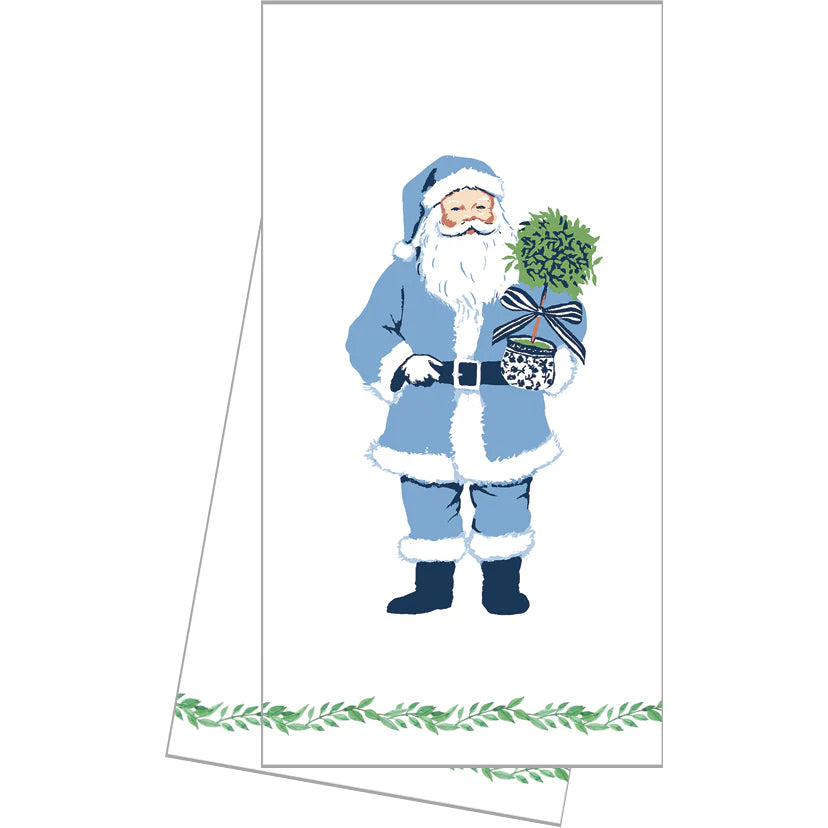 Blue Santa Tea Towel