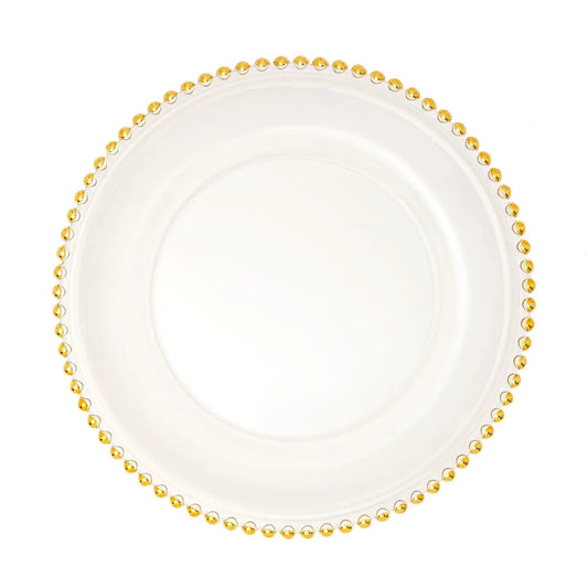 Glass Charger Beaded Plate