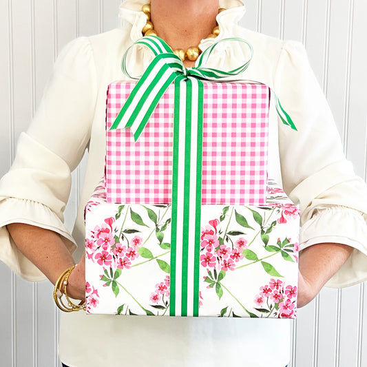 Hot Pink Gingham Check Wrapping Paper