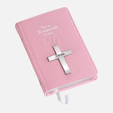 Pink Leather Bible w/ Sterling Silver Cross