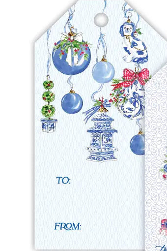 Blue Chinoiserie Ornament Gift Tag