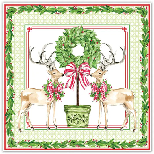 Red and Green Reindeer Square Placemat