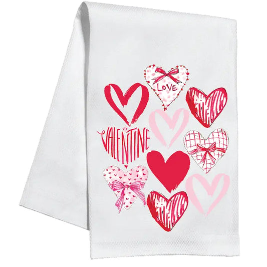 Red and Pink Hearts Hand Towel