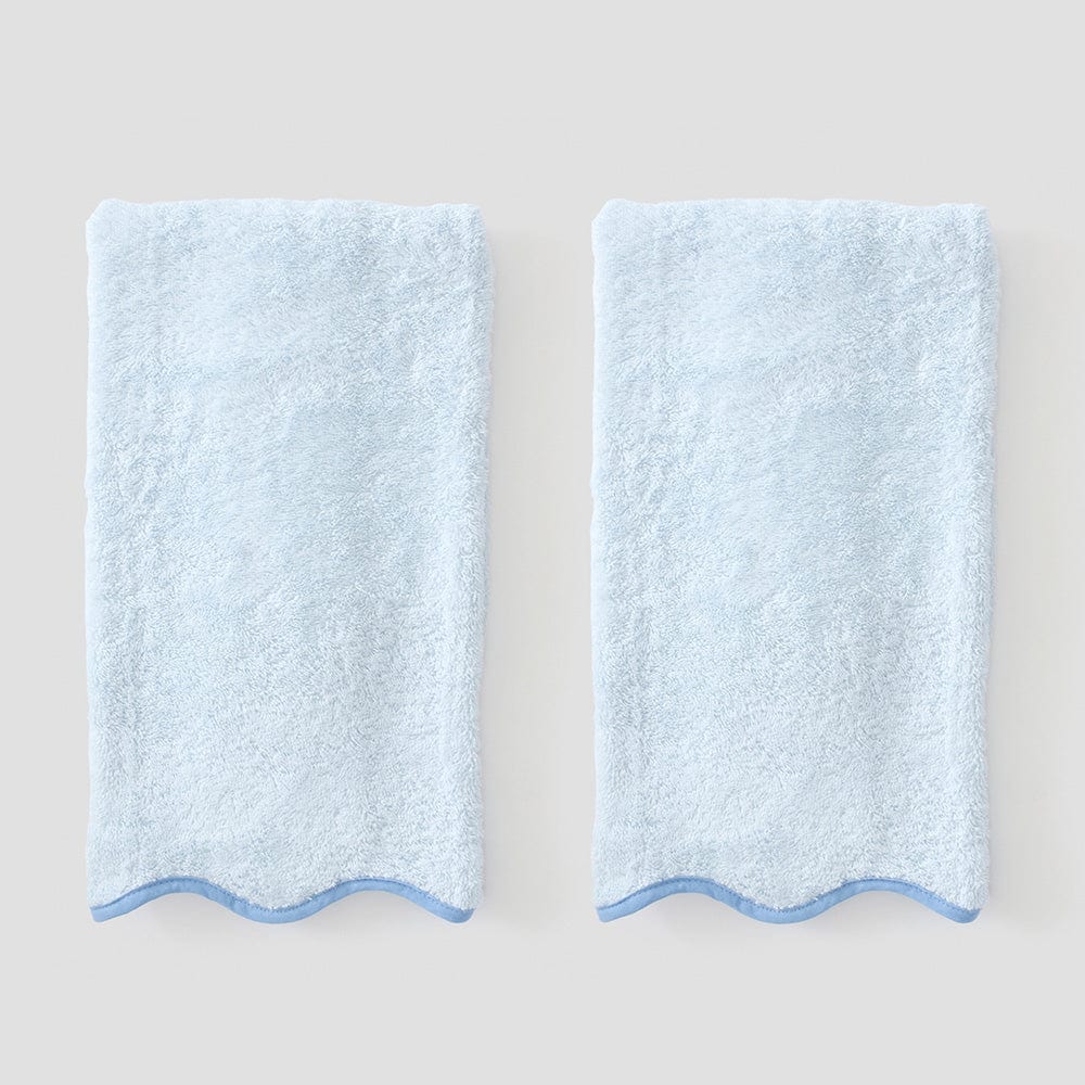 Blue Scallop Hand Towel (Pair)