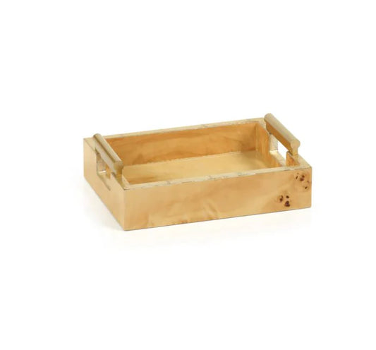 Burl Wood Rectangular Tray