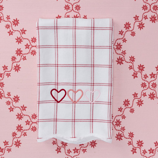 Heart Plaid Hand Towel