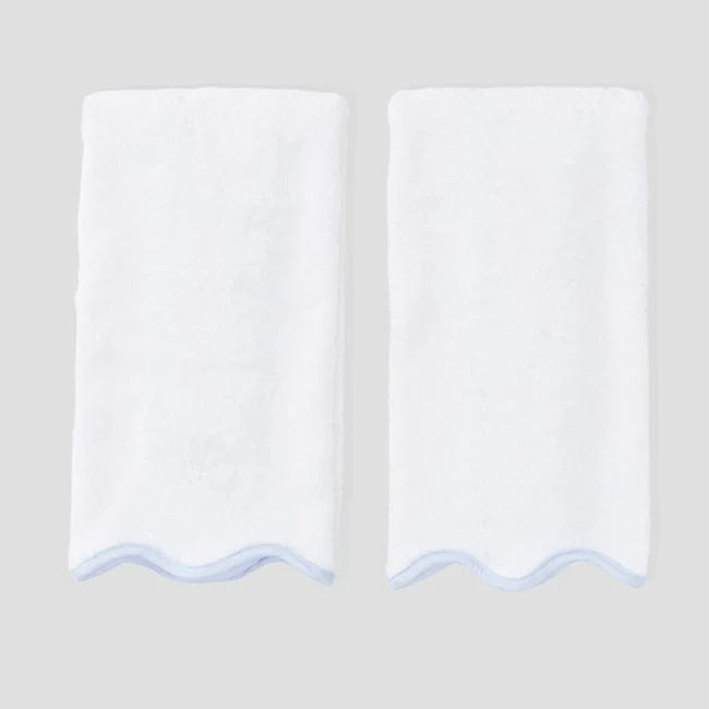 Light Blue Scallop Hand Towel