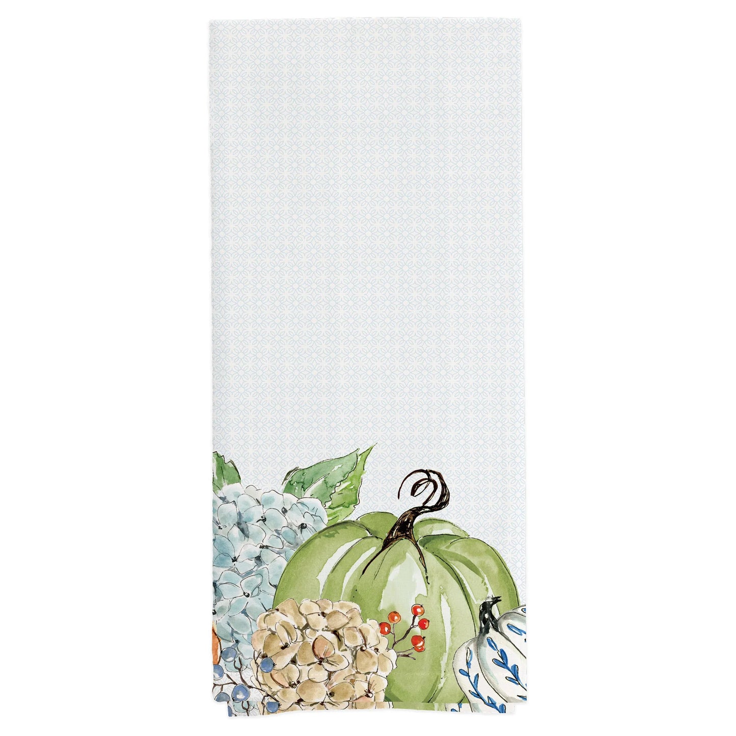 Fall Hydrangea Pumpkin Tea Towel