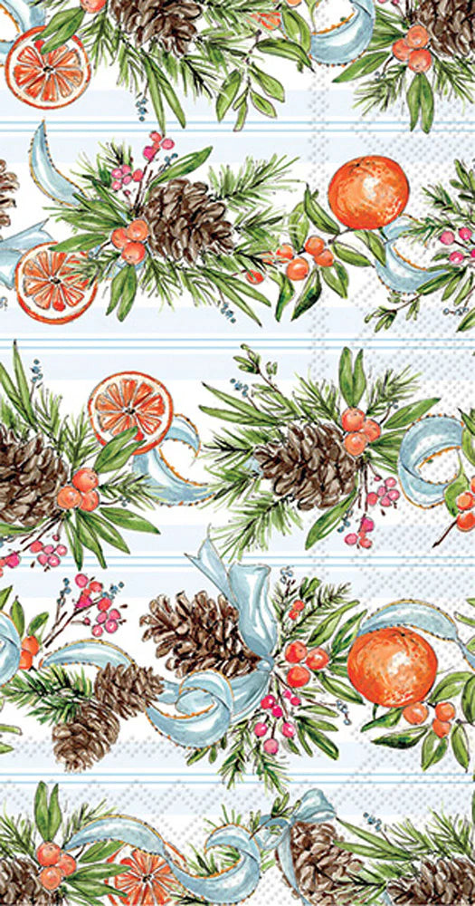 Pinecones And Ribbons Guest Napkin