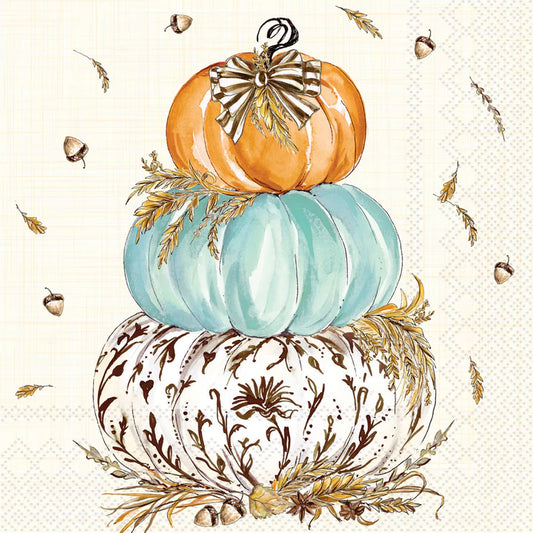 Whimsical Wheat Pumpkin Cocktail Napkin