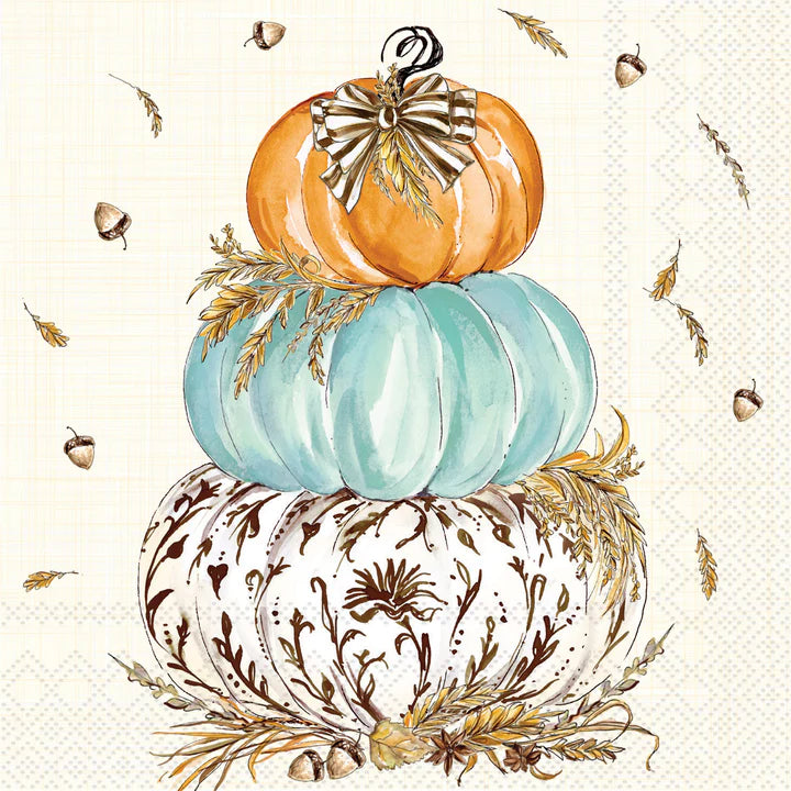 Whimsical Wheat Pumpkin Cocktail Napkin