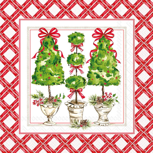 Holly Topiary Cocktail Napkin