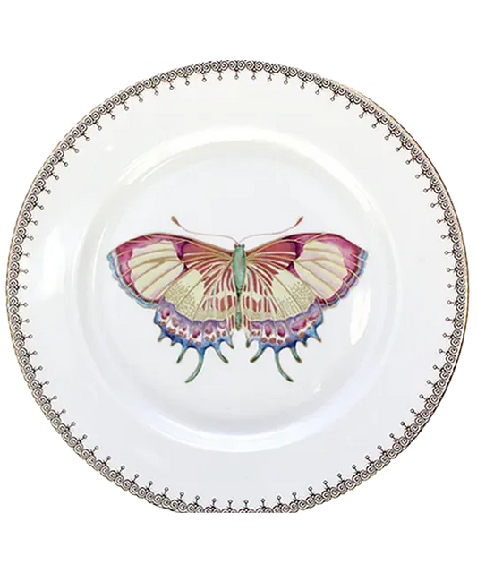 Golden Teardrop Butterfly Dessert Plate